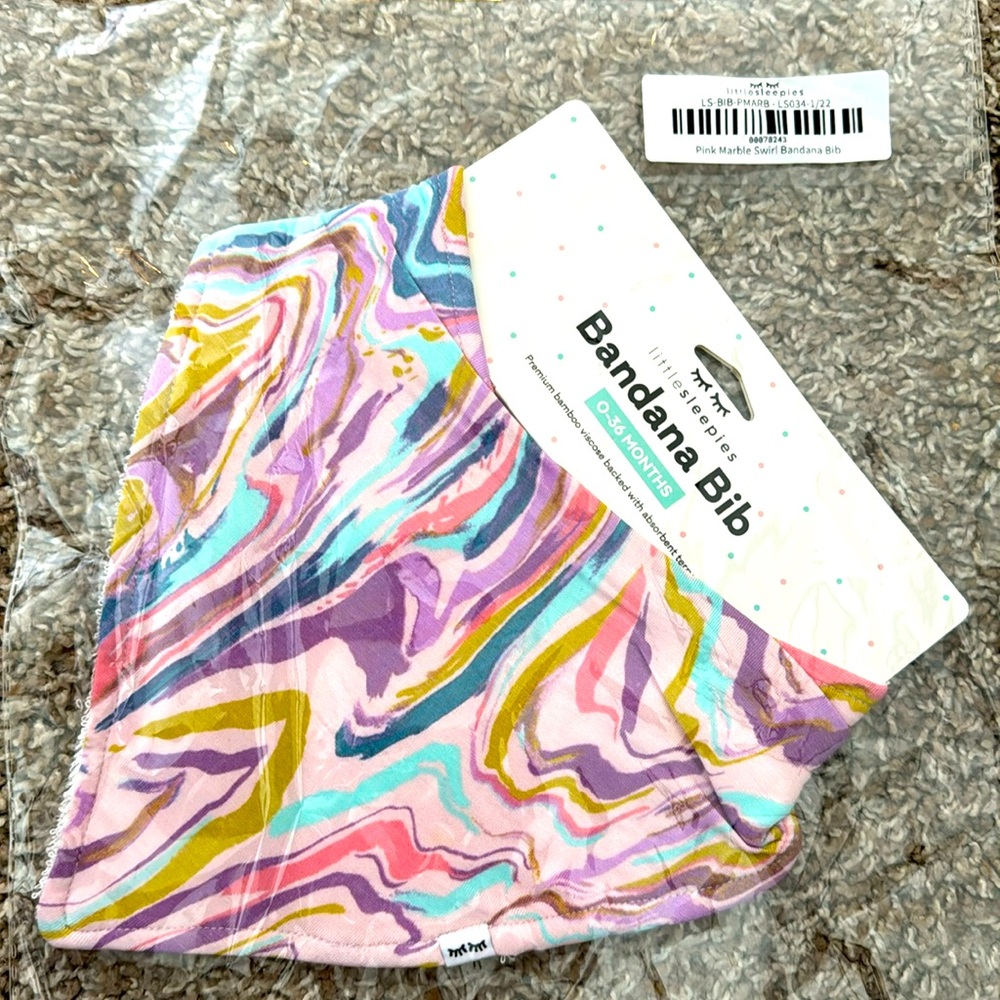 Little Sleepies marble bandana bib